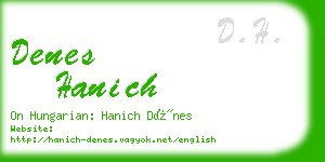 denes hanich business card